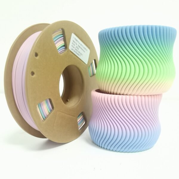 Matte Rainbow PLA Filament 1.75mm - Macaron Gradient Multicolor 3D Printer Filament (250g Spool)
