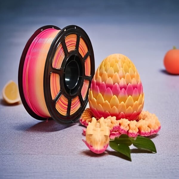 2a46d37c-48cb-4e64-80ff-fcf2afc31410-1 Semi-Transparent Rainbow Gradient PETG Filament 1.75mm - Translucent Multicolor 3D Printing Material (1kg/2.2lbs Spool)