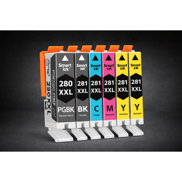 Compatible Ink Cartridge Replacement for Canon PGI-280XXL & CLI-281XXL - 5-Pack High Yield Combo (1x PGBK, 1x Black, 1x Cyan, 1x Magenta, 1x Yellow)