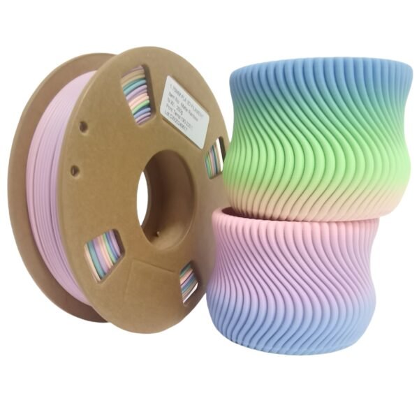 Matte Rainbow PLA Filament 1.75mm - Macaron Gradient Multicolor 3D Printer Filament (250g Spool)