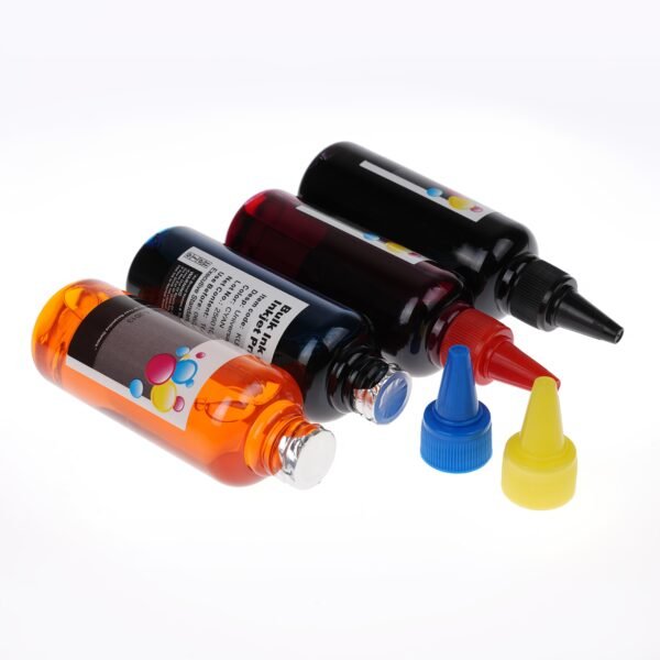 Universal Refill Dye Ink Kit 4x100ml (3.38oz) - Compatible with Epson, Canon, HP, Brother Inkjet Printers (Black, Cyan, Magenta, Yellow)