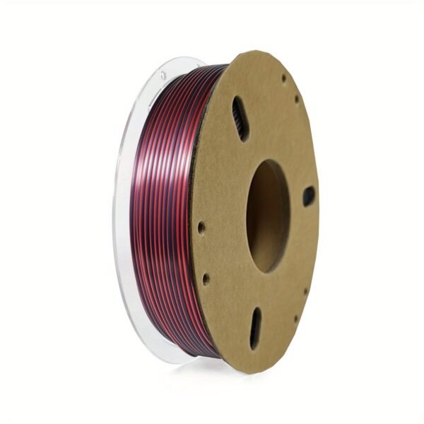 Black & Red Dual Color Silk PLA Filament 1.75mm - Color Changing Shiny 3D Printer Filament (200g/0.44lbs Spool)