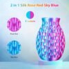 Dual Color Silk PLA Filament 1.75mm - Rose Red & Sky Blue Co-extruded 3D Printer Filament (250g Cardboard Spool)