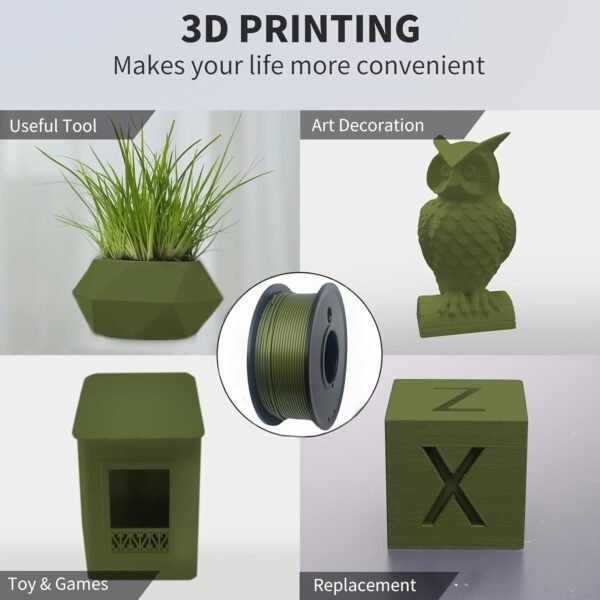 PLA Filament 1.75mm Army Green - 3D Printer Filament (250g/0.55lbs Spool)