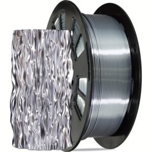 Silk Silver PLA Filament 1.75mm - Shiny Metallic 3D Printer Filament (250g Spool)