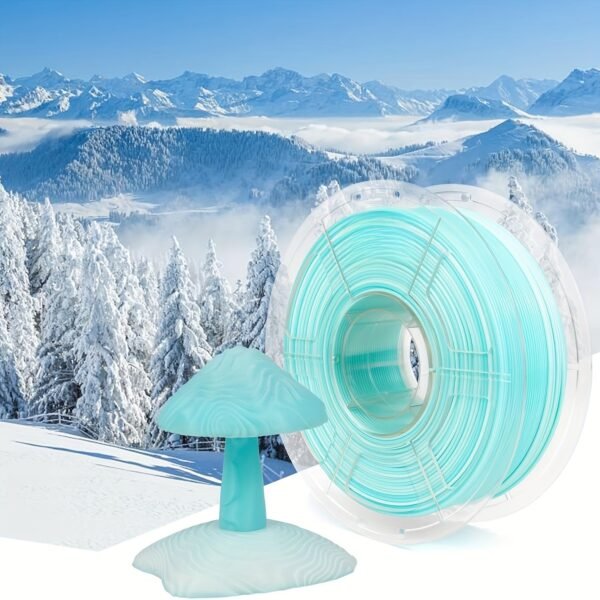 Semi-Transparent PETG Filament 1.75mm - Blue & White Gradient Light-Transmitting 3D Printer Filament (1kg/2.2lbs Spool)