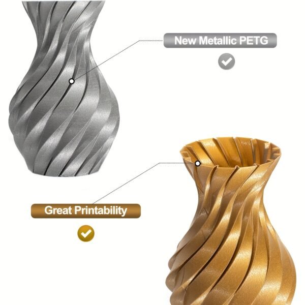 Metallic Brown PETG Filament 1.75mm - Chrome Metal-Like 3D Printer Filament (1kg/2.2lbs Spool)