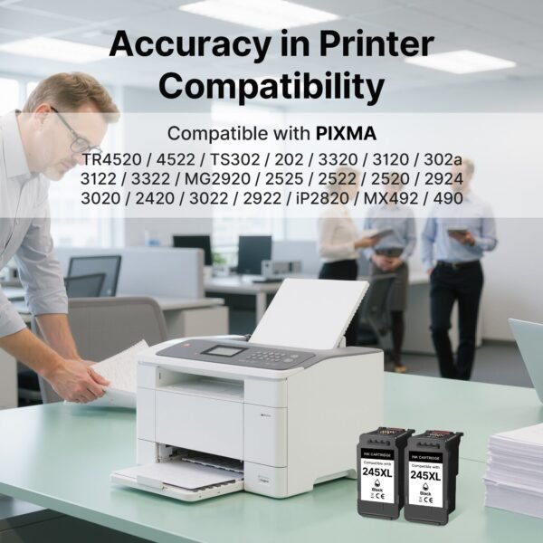 Remanufactured Ink Cartridge Replacement for Canon 245XL (PG-245XL PG-243) - 2 Pack High Yield Black Ink for Pixma TR4520, MG2522, TS3122, MX492 Printers