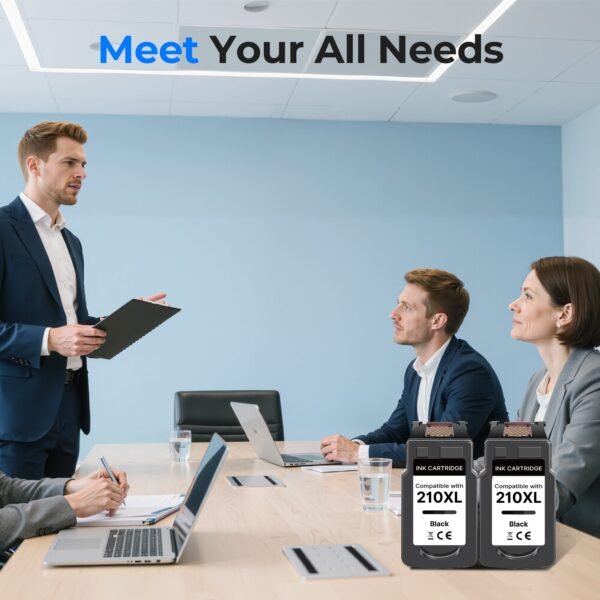 Remanufactured Ink Cartridge Replacement for Canon PG-210XL (210 XL) - 2 Pack High Yield Black Ink for Pixma MP495, MP280, MX410, MX420, iP2702 Printers