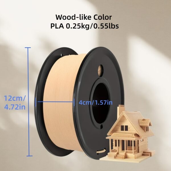 Wood PLA Filament 1.75mm - Real Wood Texture 3D Printer Filament (250g Spool)