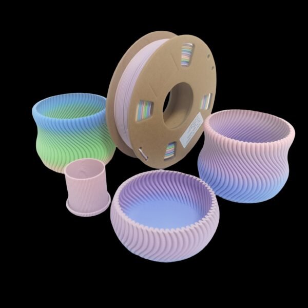 Matte Rainbow PLA Filament 1.75mm - Macaron Gradient Multicolor 3D Printer Filament (250g Spool)