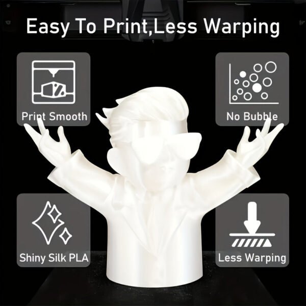 High Gloss White PLA Filament 1.75mm - Shiny 3D Printer Filament (250g/0.55lbs Mini Spool)