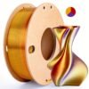 Triple Color Silk PLA Filament 1.75mm - Red, Golden, Purple Co-extruded 3D Printer Filament (250g/0.55lbs Cardboard Spool)