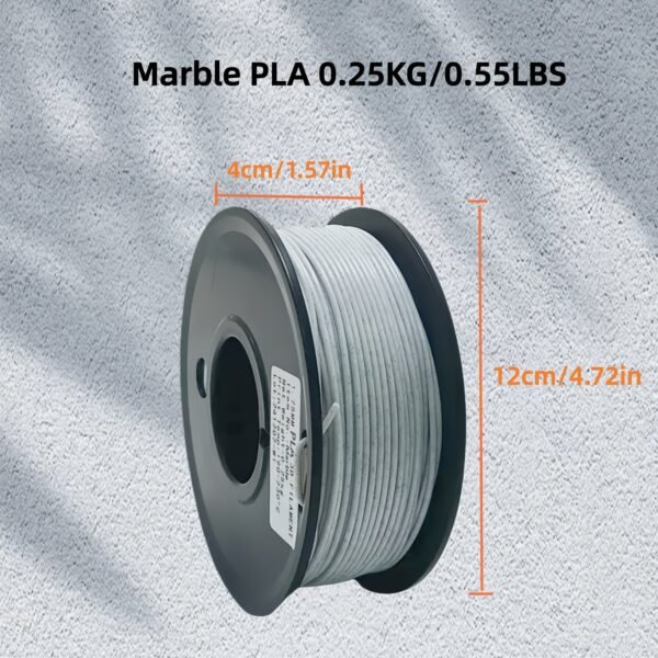 Marble White PLA Filament 1.75mm - Real Stone Texture 3D Printer Filament (250g/0.55lbs Spool)