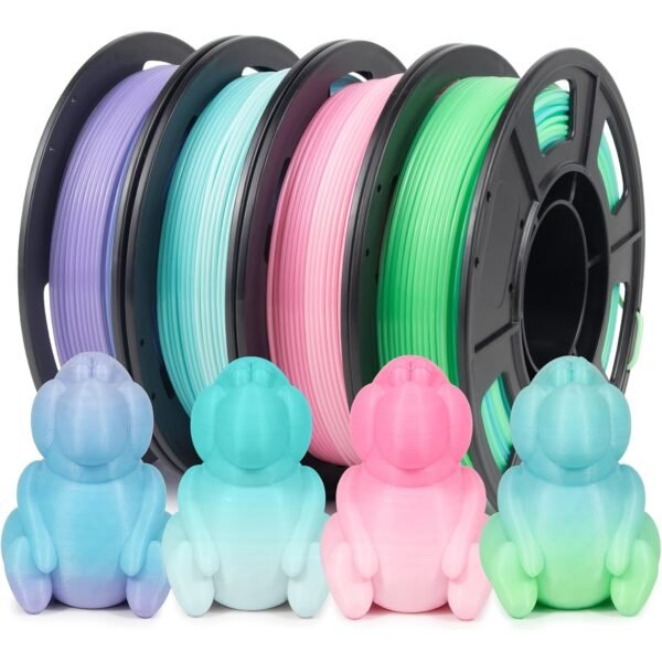 Semi-Transparent PETG Filament 1.75mm - Blue & White Gradient Light-Transmitting 3D Printer Filament (1kg/2.2lbs Spool)