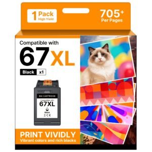 Compatible HP 67XL Black Ink Cartridge Replacement - High Yield for HP Envy 6055, 6455, DeskJet 2755, 4155 Printers (Cost-Effective XL Series)
