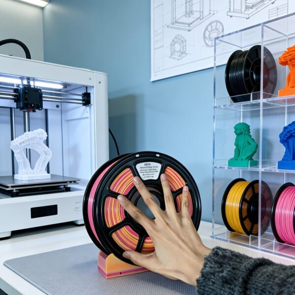 ec740a8d-5bd2-4e1c-b198-92d8b5ef13ac-1 Semi-Transparent Rainbow Gradient PETG Filament 1.75mm - Translucent Multicolor 3D Printing Material (1kg/2.2lbs Spool)