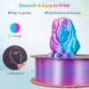 Dual Color Silk PLA Filament 1.75mm - Rose Red & Sky Blue Co-extruded 3D Printer Filament (250g Cardboard Spool)